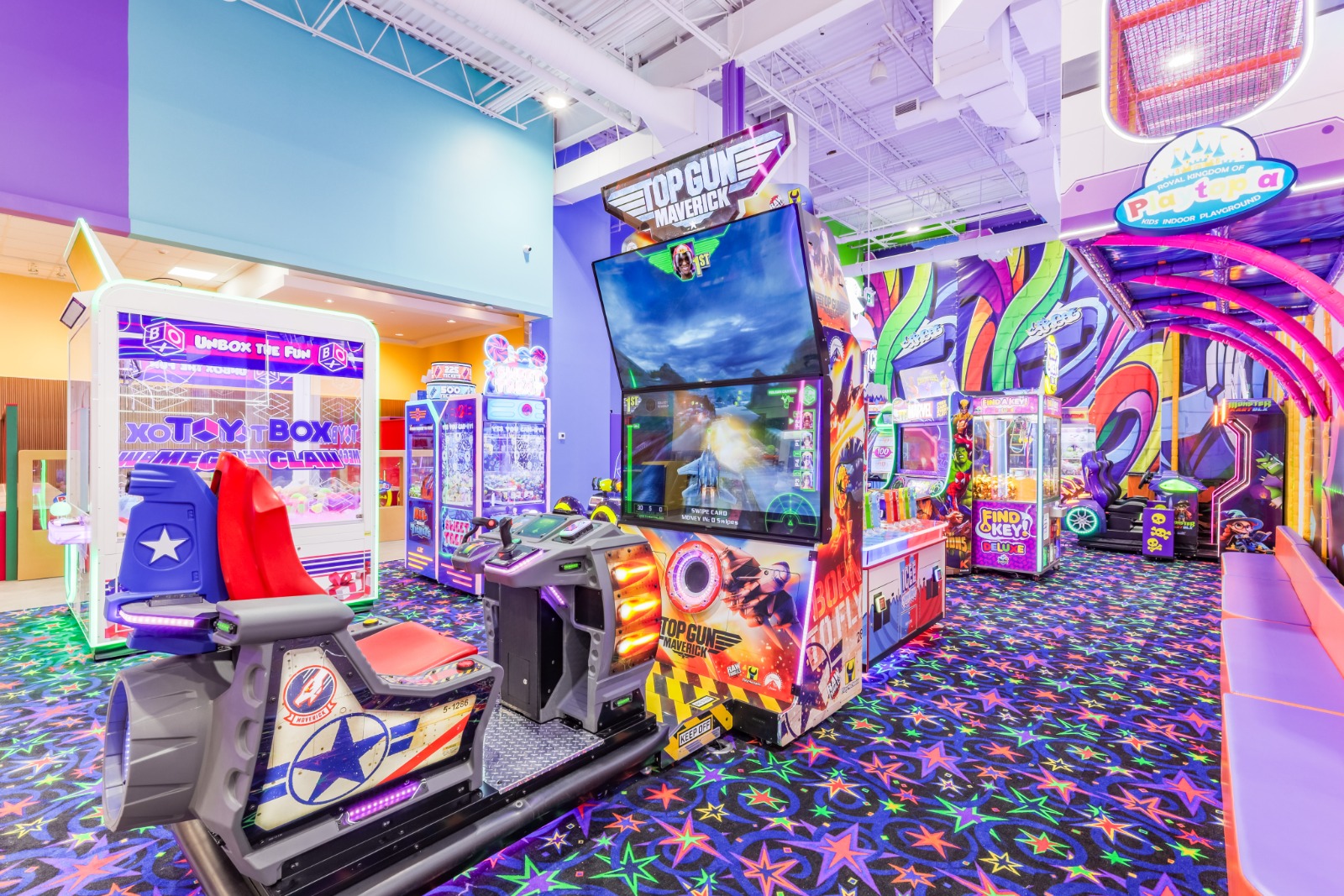 Action-packed flight simulator arcade machine.